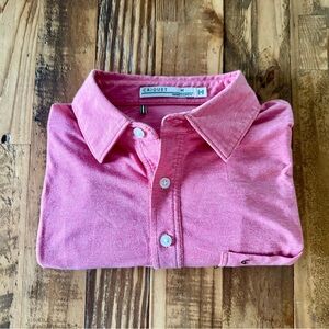 Criquet top shelf players shirt Salmon/Pink Collared Polo size medium